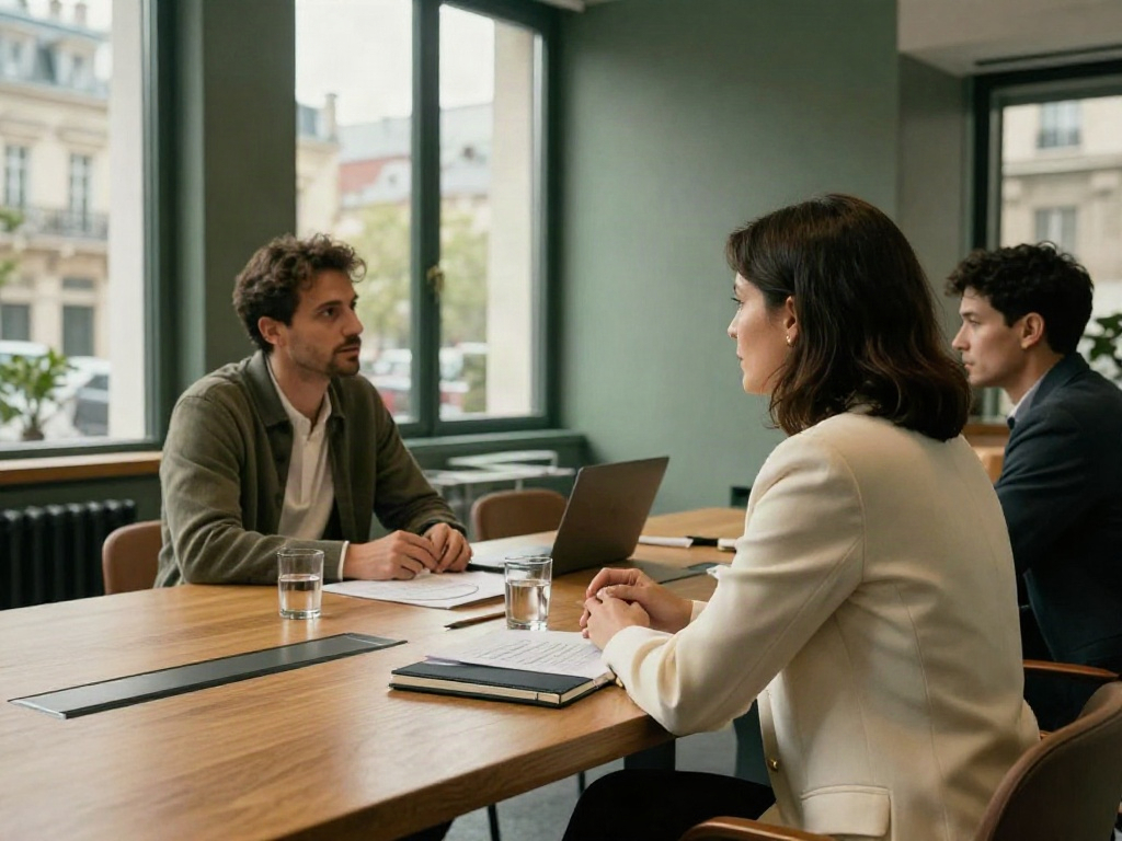 Consultants working together on business strategy in a sunlit office